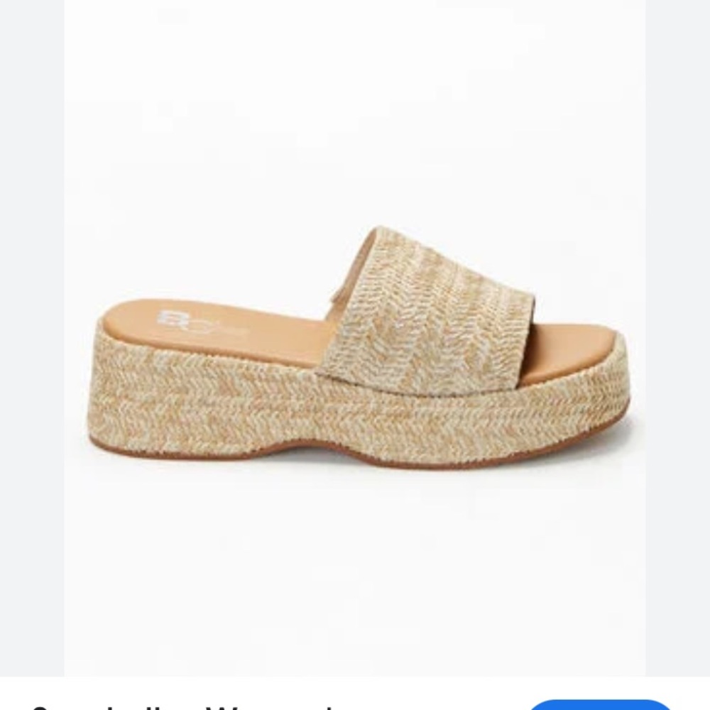 Women's Tan Woven Slide Sandals